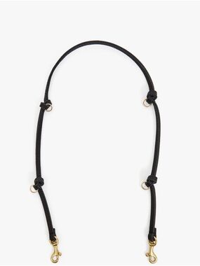 Clare V knotted leather shoulder strap with O rings in black NWT $125